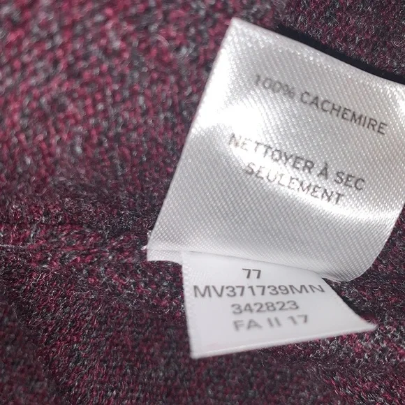 NWT NORDSTROM MEN’S SHOP 100% CASHMERE BURGUNDY FUDGE SWEATER SIZE XL